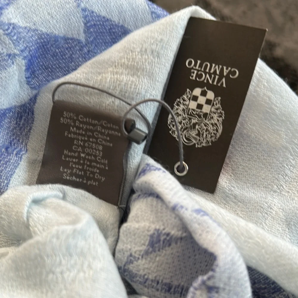 NWT Vince Camuto Spectrum Blue Scarf /Wrap with Fringe Details